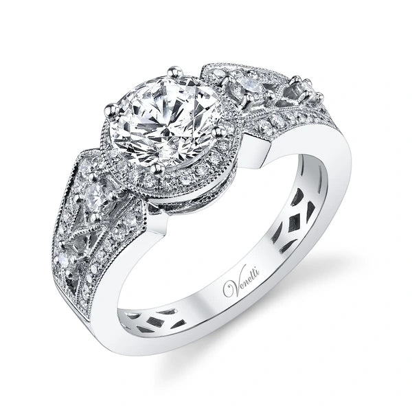 14K W Ring 60Rd 0.49Ct