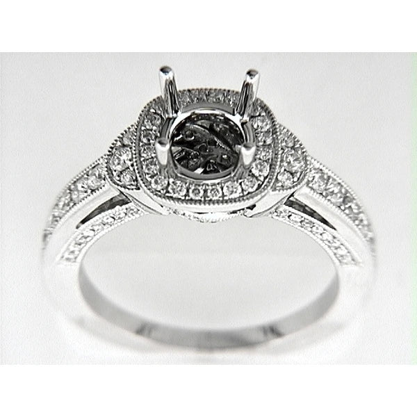 14K W Ring 90Rd 0.60Ct