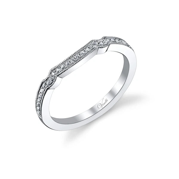 14K W Band 28Rd 0.12Ct