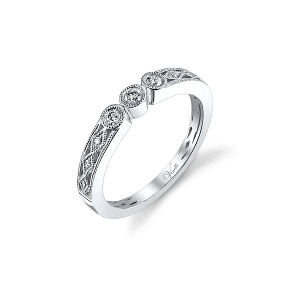 14K W Band 9Rd 0.19Ct