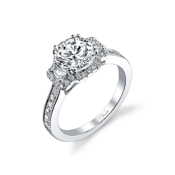 14K W Ring 38Rd 0.31Ct 2Bg 0.15Ct
