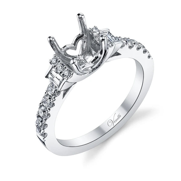 14K W Ring 16Rd 0.36Ct 2Bg 0.11Ct