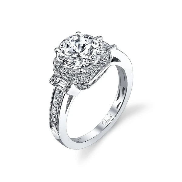 14K W Ring 38Rd 0.40Ct 2Bg 0.17Ct