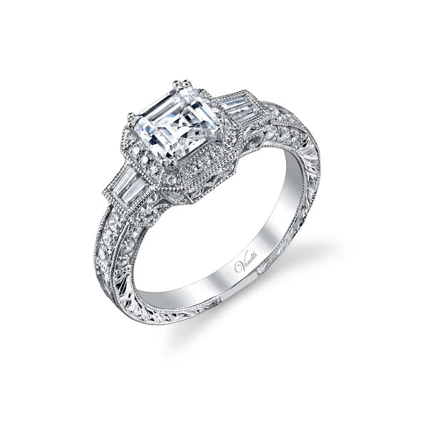 14K W Ring 46Rd 0.40Ct 4Bg 0.18Ct
