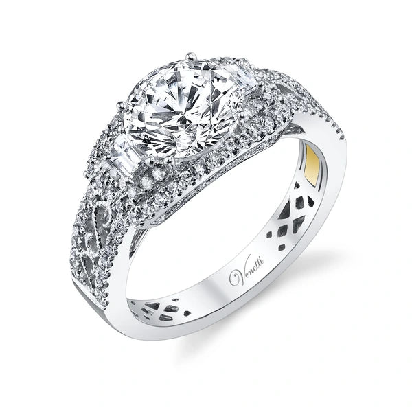 14K W Ring 80Rd 0.37Ct 2Tap 0.10Ct