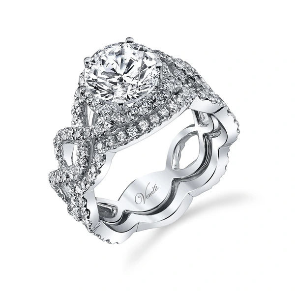 14K W Set Ring 139Rd 1.15Ct