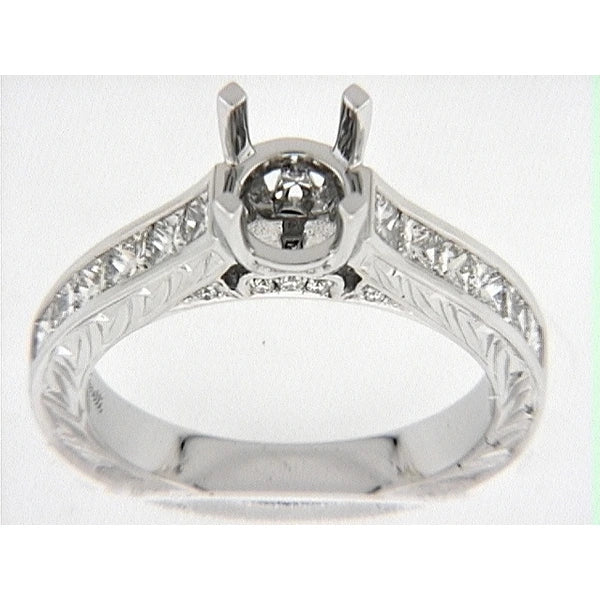 14K W Ring 10Rd 0.05Ct 12Pc 0.88Ct