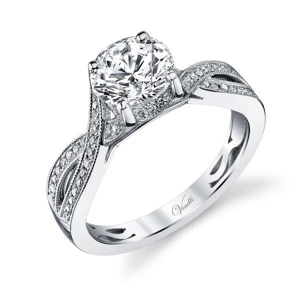 14K W Ring 64Rd 0.22Ct