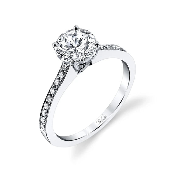 14K W Ring 18Rd 0.22Ct