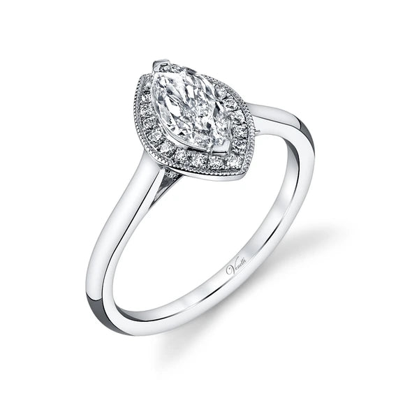 14K W Ring 18Rd 0.12Ct