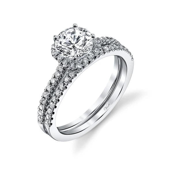 14K W Set Ring 56Rd 0.44Ct