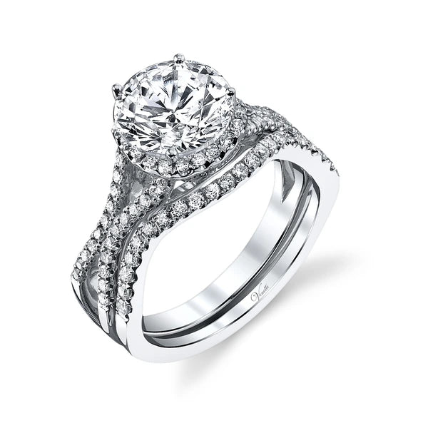 14K W Set Ring 101Rd 0.58Ct