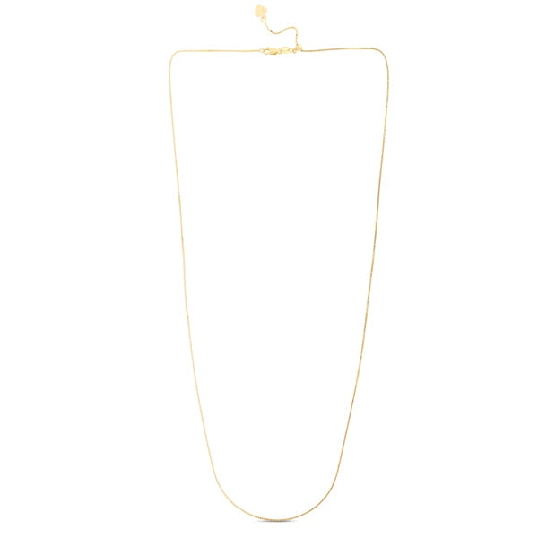 14K Gold 1.1mm Adjustable Box Chain