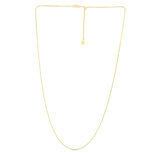 14K Gold 1mm Adjustable Franco Chain