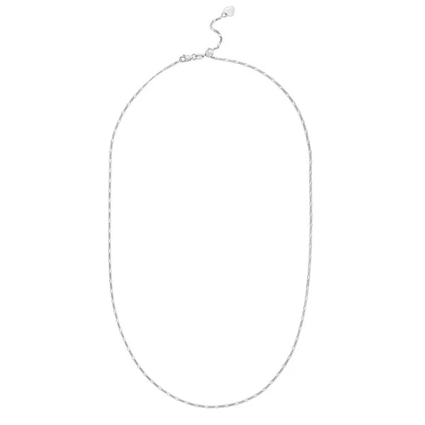 Silver 1.5mm Adjustable Flat Figaro Chain