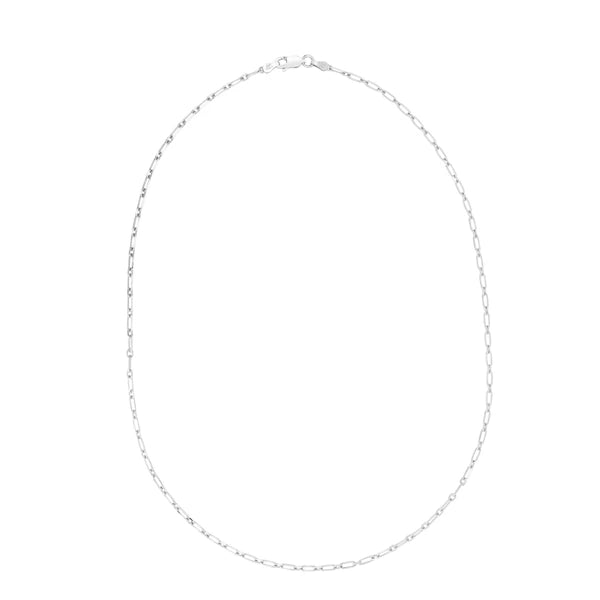 Silver 3.15mm Alternating Paperclip Chain