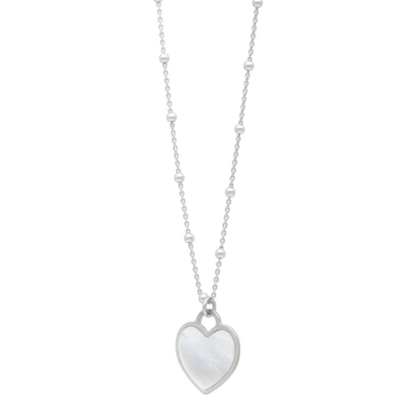 Silver &amp; Mother of Pearl Heart Pendant
