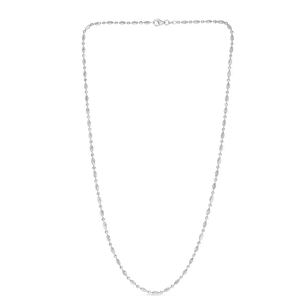 Sterling Silver 2.5mm Moon-cut Oval Bead Chain
