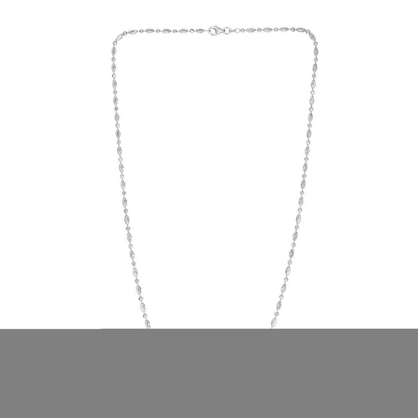 Sterling Silver 2.5mm Moon-cut Oval Bead Chain