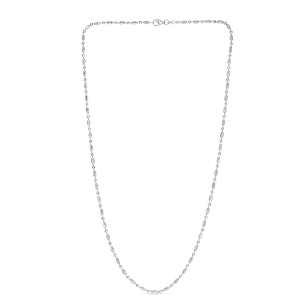 Sterling Silver 2.5mm Moon-cut Oval Bead Chain