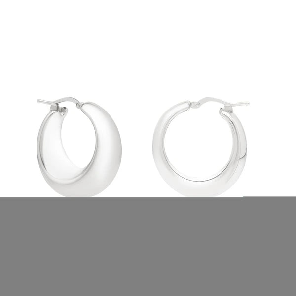 Silver Sculpted Hoops