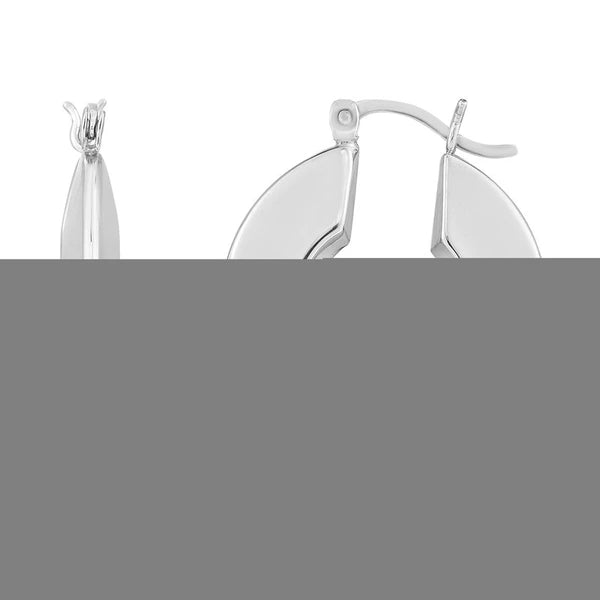 Silver Small Puffed Round Hoops