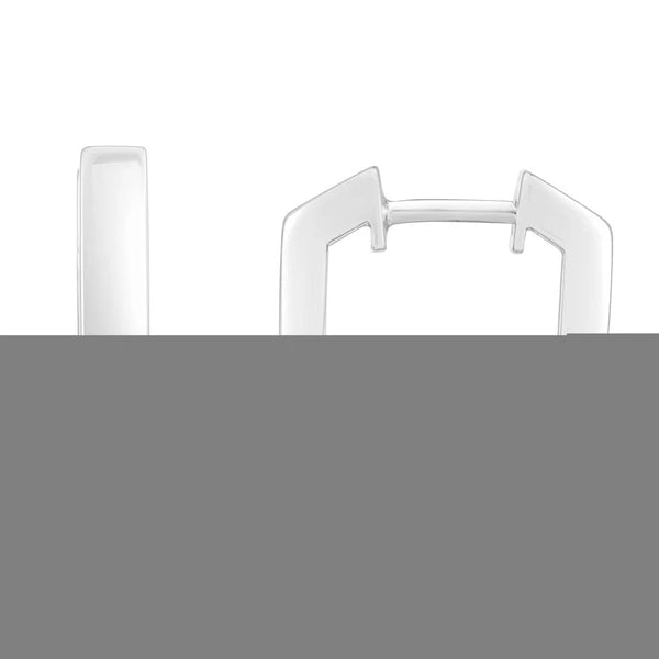 Silver Hexagon Hoops