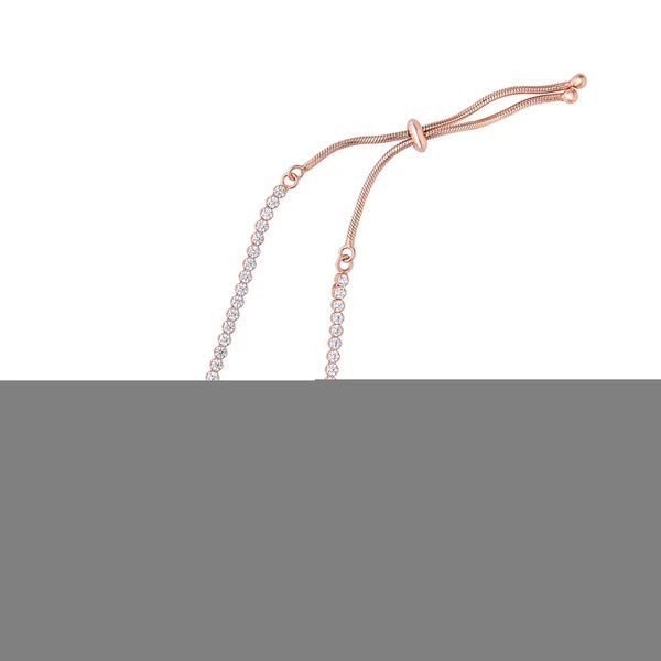 Sterling Silver Rose CZ Tennis Friendship Bracelet