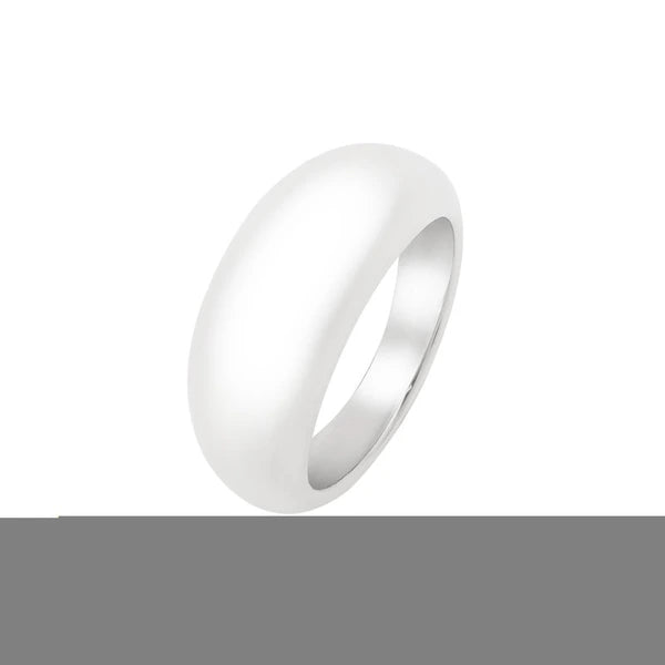 Silver Sculpted Domed Ring