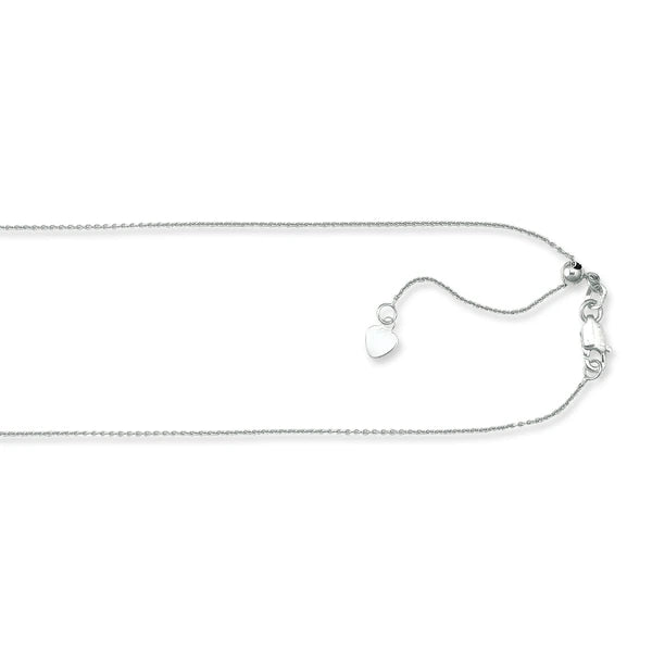 Silver 1.1mm Adjustable Cable Chain
