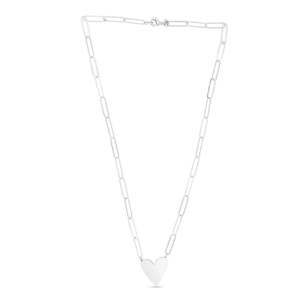 Silver Heart Link Necklace