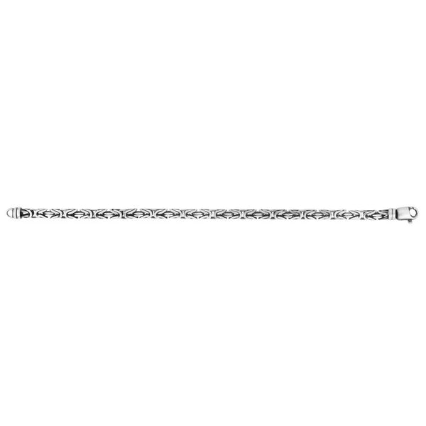 Silver 5mm Men's Gunmetal Byzantine Bracelet