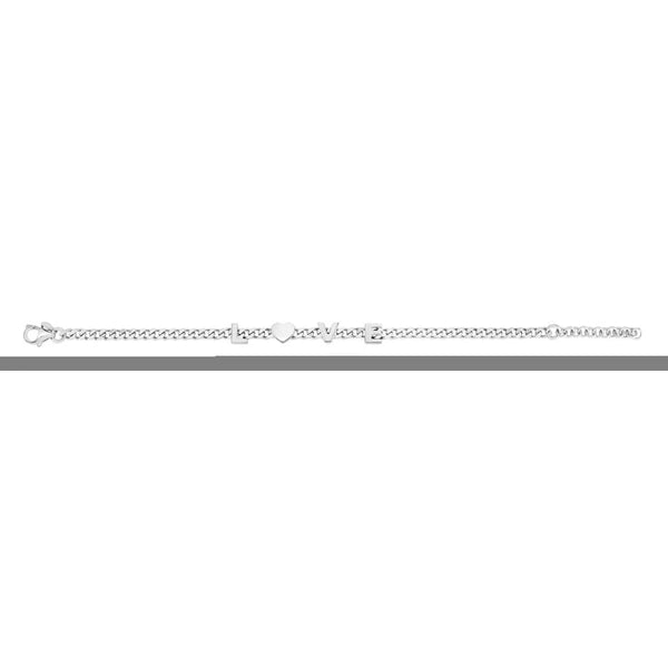 Silver Love Chain Bracelet