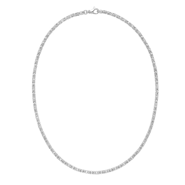 Silver 3.2mm Solid Round Byzantine Chain