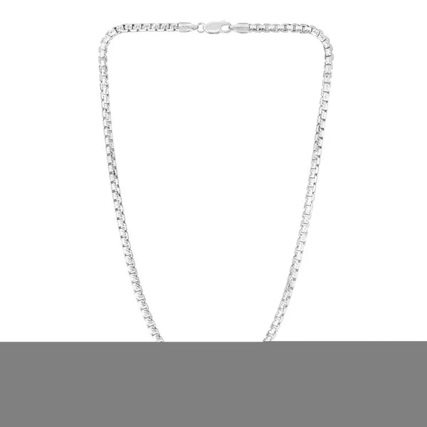 Sterling Silver 3.9mm Rockstar Cut Round Box Chain