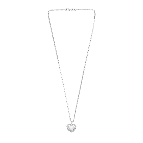 Silver Heart Locket Necklace