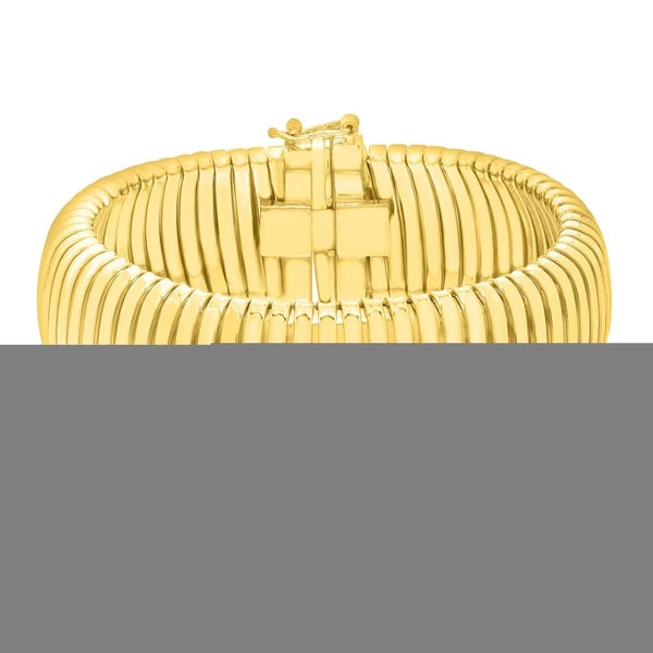 Gold Over Silver Tubogas 7.5" 18mm Bracelet