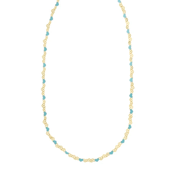Silver Plated Enamel Hearts Chain Necklace