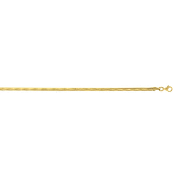Gold Over Silver 2.6mm Oval Snake Chain