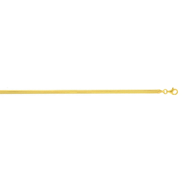 Gold Over Silver 3.3mm Oval Snake Chain