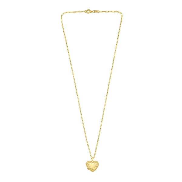 Gold Over Silver Heart Locket Necklace