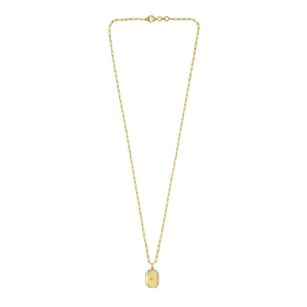 Gold Over Silver Octagonal Star Locket Necklace