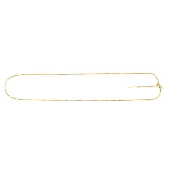 14K Gold .95mm Endless Adjustable Concave Box Chain