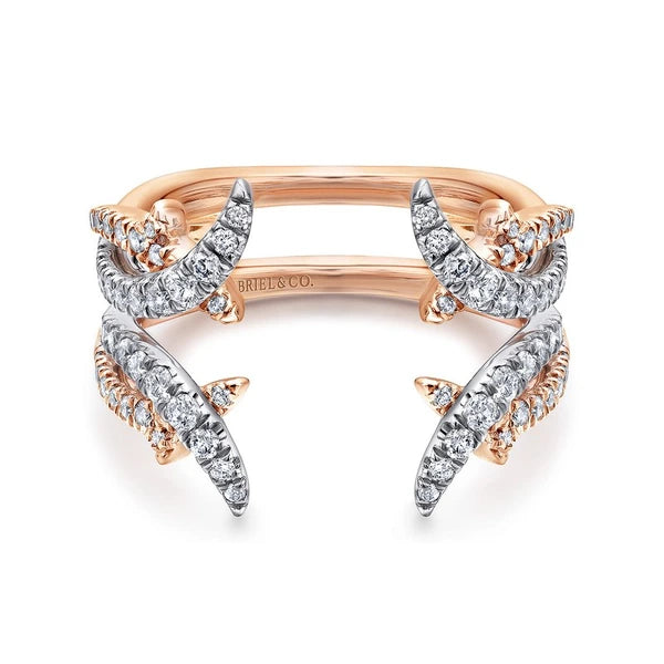 14K White and Rose Gold Diamond Ring Enhancer