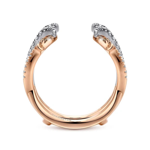 14K White and Rose Gold Diamond Ring Enhancer
