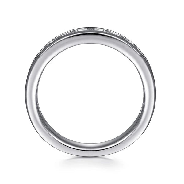 14K White Gold Channel Set Diamond Wedding Band