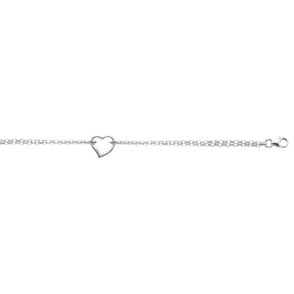 14K Gold Open Heart Anklet