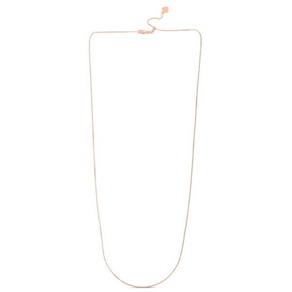 14K Gold 0.68mm Adjustable Box Chain