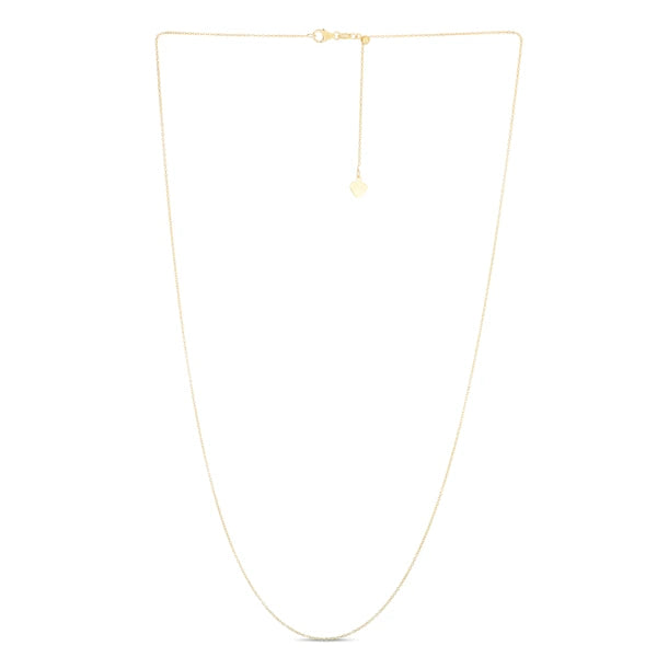 14K Gold 0.97mm Adjustable Cable Chain