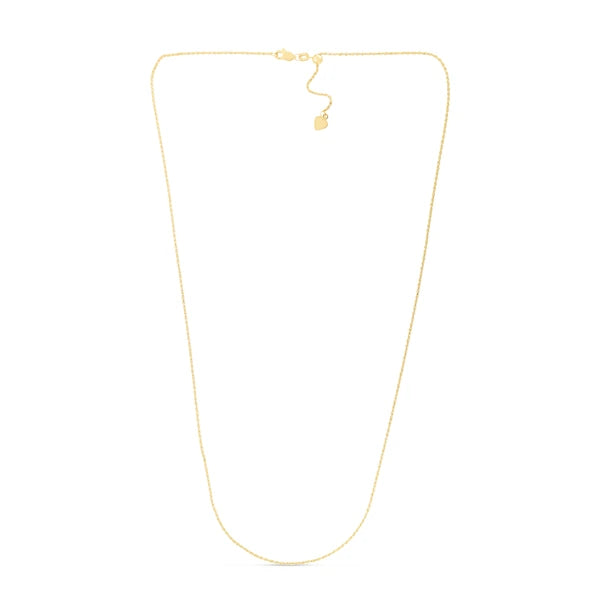 14K Gold 0.95mm Adjustable Rope Chain